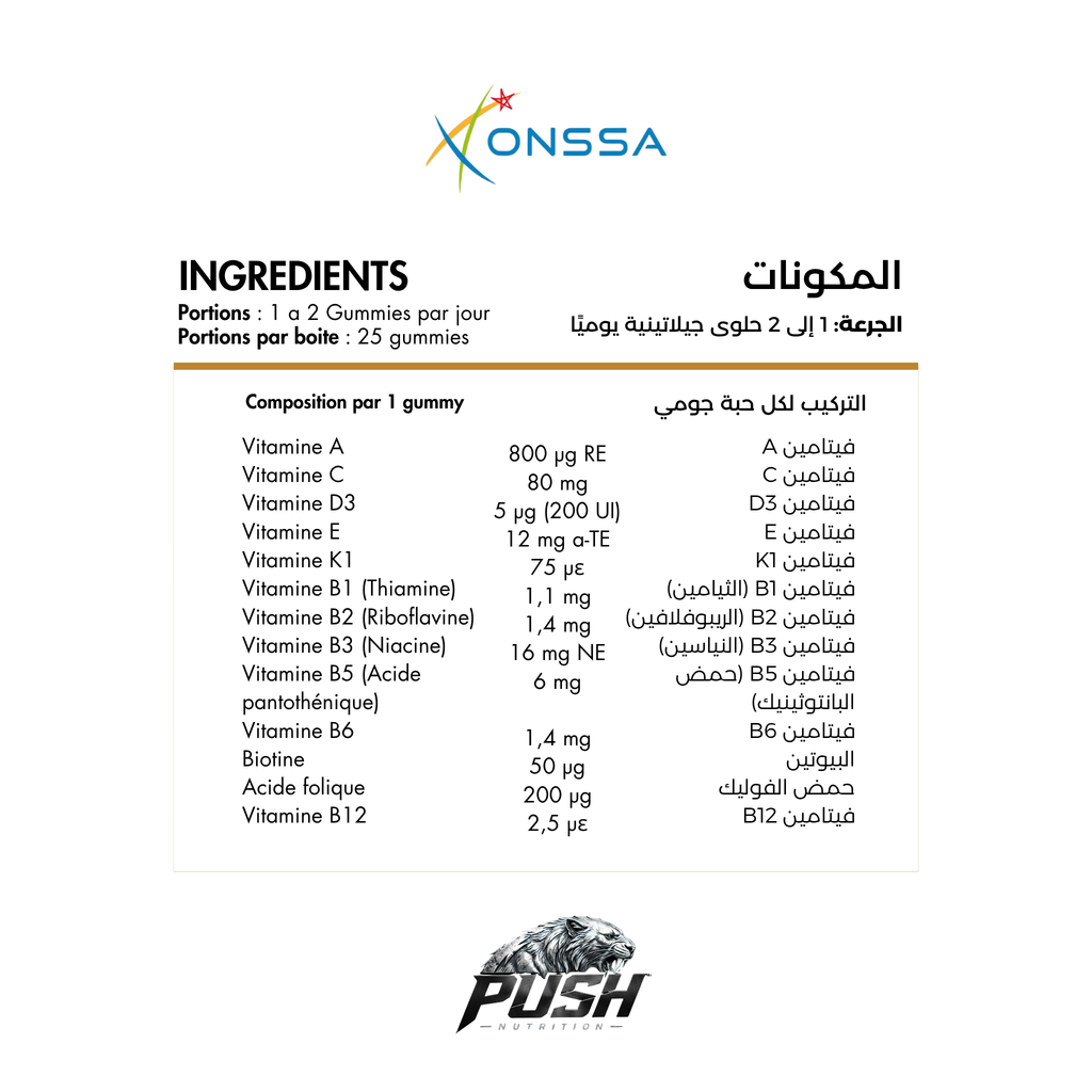 Gummies multivitaminés – Push Nutrition
